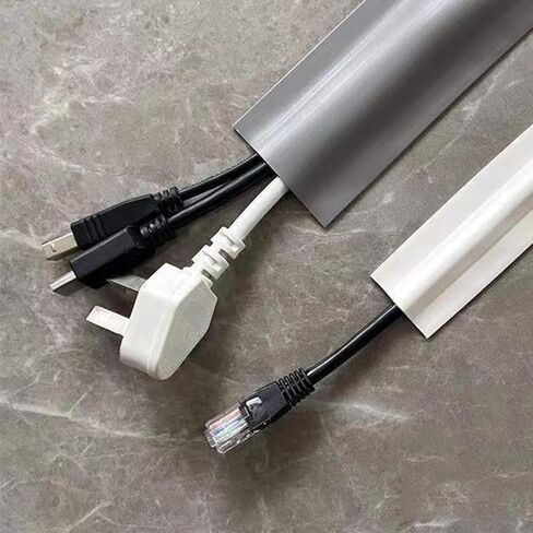 1 لفة من واقي سلك PVC ذاتي اللصق: غطاء كابل الأرضية والجدار النهائي للمنازل والمكاتب (أبيض) in Saudi Arabia