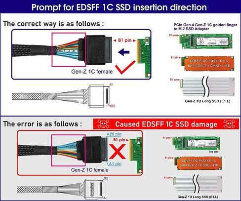 كابل تمديد PCIe Gen 4 Gen-Z 1C ذكر إلى أنثى - نقل بيانات عالي السرعة للألعاب والاستخدام الاحترافي in Saudi Arabia
