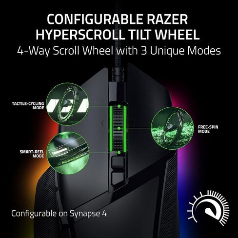 ماوس الألعاب السلكي المريح Razer Basilisk V3 35K: عجلة إمالة HyperScroll - مستشعر بصري 35K DPI Gen 2-13 عناصر تحكم قابلة للتخصيص - Chroma RGB - مفاتيح بصرية Gen 3 - كابل Speedflex (متجدد) in Saudi Arabia