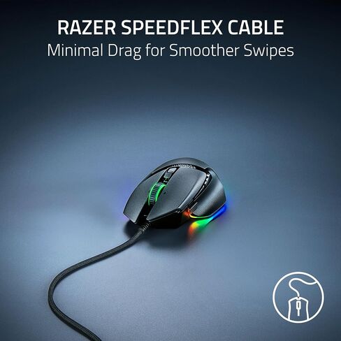 ماوس الألعاب السلكي المريح Razer Basilisk V3 35K: عجلة إمالة HyperScroll - مستشعر بصري 35K DPI Gen 2-13 عناصر تحكم قابلة للتخصيص - Chroma RGB - مفاتيح بصرية Gen 3 - كابل Speedflex (متجدد) in Saudi Arabia