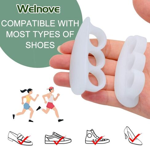 Welnove Hammer Toe Crests Straightener 4 Pcs Gel Toe Support Pads Cushion Relief for Overlapping-Curled-Hammer-Claw Toes, 3 Loop Design, Beige in Saudi Arabia