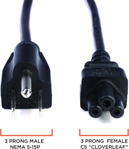 THE CIMPLE CO 6 FT, 3-Prong AC Power Cable for Laptops, Computers, & Power Supplies - C5 Mouse Power Supply Cord - NEMA 5-15P to C5 / IEC 320 - (1.8 Meter), White in Saudi Arabia