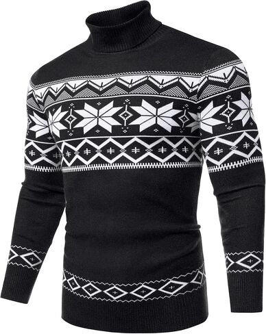 Amussiar Men's Turtleneck Sweater Slim Fit Cotton Knitted Pullover Sweater Casual Lightweight Long Sleeve Top in Saudi Arabia