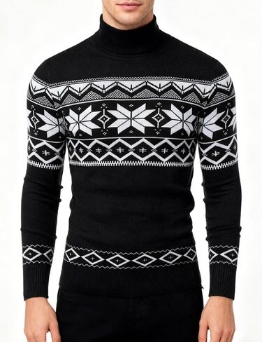 Amussiar Men's Turtleneck Sweater Slim Fit Cotton Knitted Pullover Sweater Casual Lightweight Long Sleeve Top in Saudi Arabia