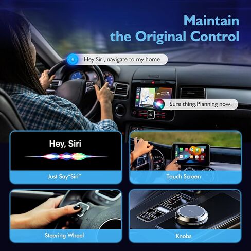 محول CarPlay صغير من النوع L ورقيق للغاية، محول CarPlay لاسلكي وبلوتوث، توصيل وتشغيل سهل الاستخدام، للسيارات وهواتف Apple مع Apple CarPlay اللاسلكي المدمج in Kuwait