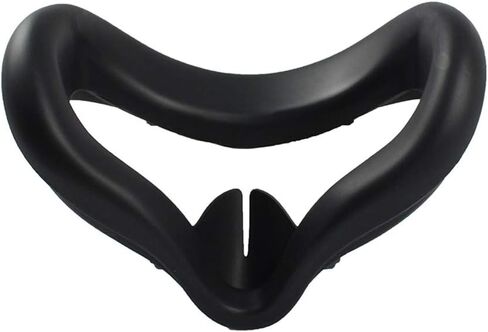 VR Silicone Face Cover Pad Compatible for Oculus Quest 2 VR, Sweat-Proof Lightproof Non-Slip Washable Replacement Face Pads Accessories (Black) in Saudi Arabia
