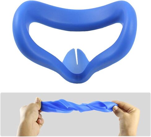 VR Silicone Face Cover Pad Compatible for Oculus Quest 2 VR, Sweat-Proof Lightproof Non-Slip Washable Replacement Face Pads Accessories (Black) in Saudi Arabia