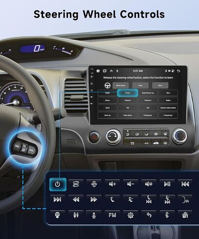 8 Core+4+64G لسيارة Honda Civic 2006-2011 Android 13 ستيريو مع Carplay لاسلكي Android Auto، 10.1 بوصة IPS شاشة لمس راديو مع HI-Res/DSP Audio GPS WiFi Bluetooth 5.0 AM/FM SWC كاميرا احتياطية in Kuwait
