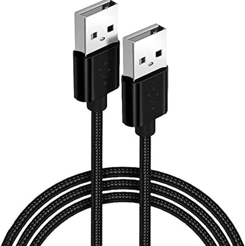 AICHESON 2 Pack Type A to Type A Male Cable لمنصات تبريد الكمبيوتر المحمول - 2ft/60cm USB A إلى USB A أسود لمبرد الكمبيوتر المحمول in Saudi Arabia
