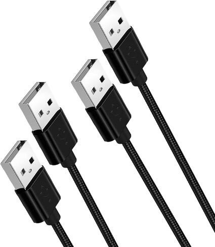 AICHESON 2 Pack Type A to Type A Male Cable لمنصات تبريد الكمبيوتر المحمول - 2ft/60cm USB A إلى USB A أسود لمبرد الكمبيوتر المحمول in Saudi Arabia