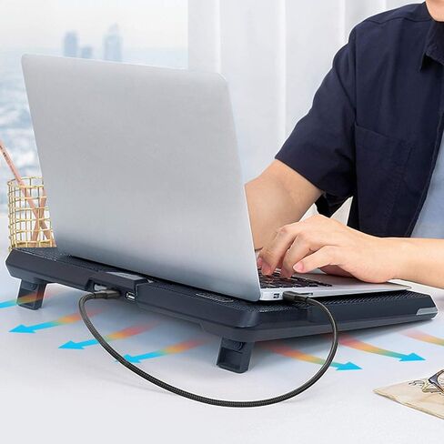 AICHESON 2 Pack Type A to Type A Male Cable لمنصات تبريد الكمبيوتر المحمول - 2ft/60cm USB A إلى USB A أسود لمبرد الكمبيوتر المحمول in Saudi Arabia