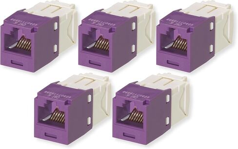 CJ688TGVL Pack of 5 Category 6 TX6 Plus Mini-Com UTP Jack Modules, Violet, TG Style, Toolless, RJ45 Ethernet High Performance Network Module, T568A/T568B Wiring in Saudi Arabia