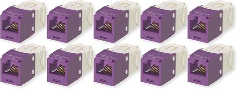 CJ688TGVL Pack of 5 Category 6 TX6 Plus Mini-Com UTP Jack Modules, Violet, TG Style, Toolless, RJ45 Ethernet High Performance Network Module, T568A/T568B Wiring in Saudi Arabia