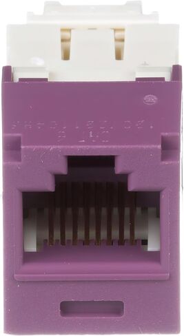 حزمة CJ688TGVL مكونة من 5 وحدات مقبس UTP من الفئة 6 TX6 Plus Mini-Com، بنفسجي، نمط TG، بدون أدوات، وحدة شبكة RJ45 Ethernet عالية الأداء، أسلاك T568A/T568B in Kuwait