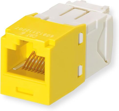 حزمة CJ688TGYL مكونة من 50 وحدة مقبس UTP من الفئة 6 TX6 Plus Mini-Com UTP، أصفر، نمط TG، بدون أدوات، وحدة شبكة RJ45 Ethernet عالية الأداء، أسلاك T568A/T568B in Kuwait