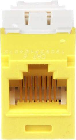حزمة CJ688TGYL مكونة من 50 وحدة مقبس UTP من الفئة 6 TX6 Plus Mini-Com UTP، أصفر، نمط TG، بدون أدوات، وحدة شبكة RJ45 Ethernet عالية الأداء، أسلاك T568A/T568B in Kuwait