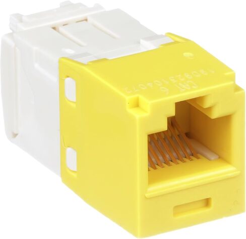 حزمة CJ688TGYL مكونة من 50 وحدة مقبس UTP من الفئة 6 TX6 Plus Mini-Com UTP، أصفر، نمط TG، بدون أدوات، وحدة شبكة RJ45 Ethernet عالية الأداء، أسلاك T568A/T568B in Kuwait