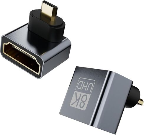 محول HDMI بزاوية يمنى 8K 270 درجة، موصل HDMI صغير ثابت من ذكر إلى أنثى لكاميرا الفيديو - 8K@60 هرتز 4K@120 هرتز in Saudi Arabia