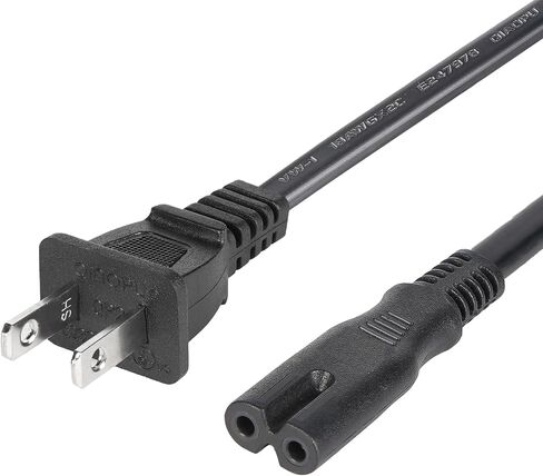 AC Power Cord for TCL Roku Sharp Insignia Hisense Smart LED LCD HD TV 2 Prong Power Cable in Saudi Arabia