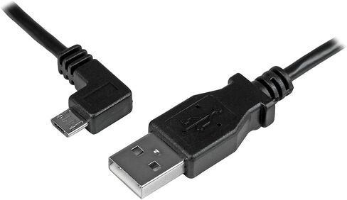 ستارتيك.كوم كابل مايكرو USB بطول 2 متر من USBAUB2MD، زاوية ايه الى اسفل مايكرو بي، كيبل مايكرو USB بزاوية سفلية، 1 × USB A (M)، 1 × USB مايكرو B (M) - اسود in Kuwait