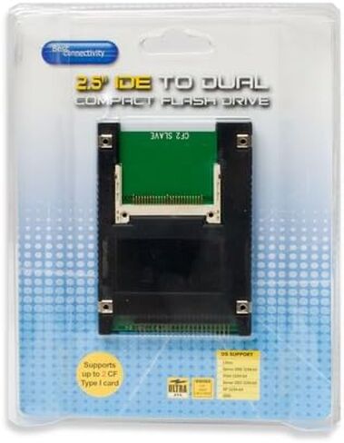 فلاش مدمج مزدوج CF إلى 44 Pin IDE/PATA 2.5 بوصة حاوية محول، أسود SD-ADA45006 in Saudi Arabia