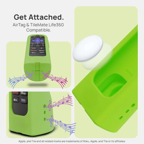 GripStand™ Roku Voice Remote Cover: Stand Up Design, Enhanced Grip, Silicone Case: Fits TV Streaming Stick Plus 2025 4K/HD/HDR, Compatible with AirTag and TileMate, Lime Glow by 73&Sunny in Saudi Arabia