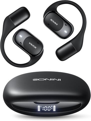 سماعات أذن مفتوحة لاسلكية بلوتوث مع شاشة عرض طاقة ذكية، وقت تشغيل 40 ساعة، مكالمات واضحة، ملاءمة آمنة، سماعات أذن رياضية مقاومة للماء IPX5 للتمرين والجري in Kuwait