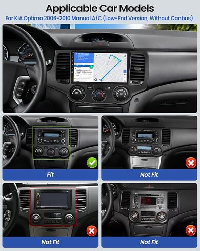 4G + 64G راديو السيارة ستيريو لكيا أوبتيما ماجنتيس 2006-2010 مع CarPlay اللاسلكي Android Auto 9 "1280 * 720 شاشة تعمل باللمس Android 15 وحدة الرأس مع بلوتوث 5.0 32EQ GPS RDS FM WiFi HD كاميرا احتياطية in Kuwait