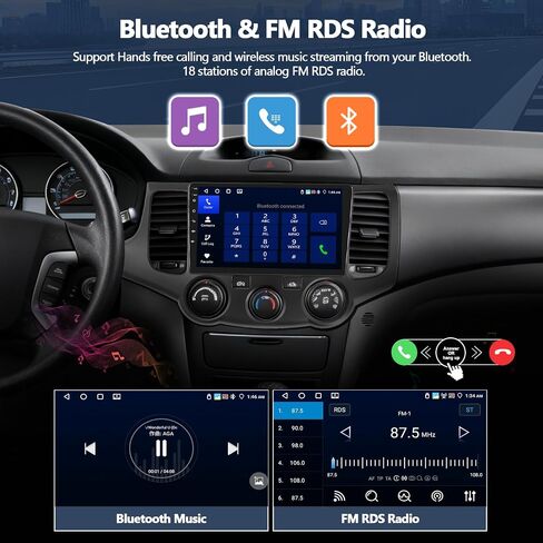 4G + 64G راديو السيارة ستيريو لكيا أوبتيما ماجنتيس 2006-2010 مع CarPlay اللاسلكي Android Auto 9 "1280 * 720 شاشة تعمل باللمس Android 15 وحدة الرأس مع بلوتوث 5.0 32EQ GPS RDS FM WiFi HD كاميرا احتياطية in Kuwait