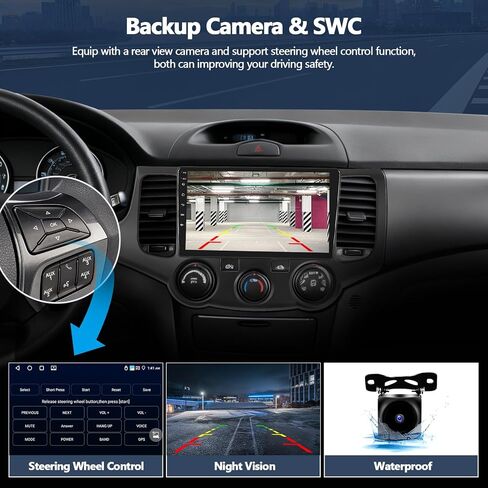 4G + 64G راديو السيارة ستيريو لكيا أوبتيما ماجنتيس 2006-2010 مع CarPlay اللاسلكي Android Auto 9 "1280 * 720 شاشة تعمل باللمس Android 15 وحدة الرأس مع بلوتوث 5.0 32EQ GPS RDS FM WiFi HD كاميرا احتياطية in Kuwait