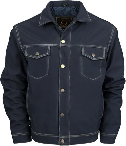 STS Ranchwear Brumby Jacket Mens Polyester Denim Cut Brown in Saudi Arabia