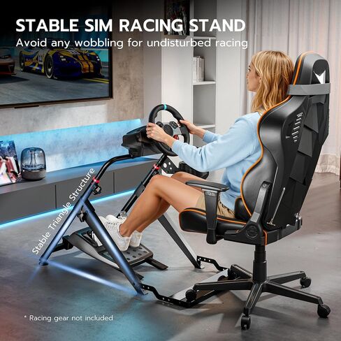 حامل عجلة سباق ARES WING قابل للطي مع فتحة تثبيت الكرسي، وقمرة قيادة محاكاة سباق GT متوافقة مع Fanatec وThrustmaster وLogitech وMoza وألعاب السباق على PS5 وPS4 وXbox والكمبيوتر الشخصي in Saudi Arabia