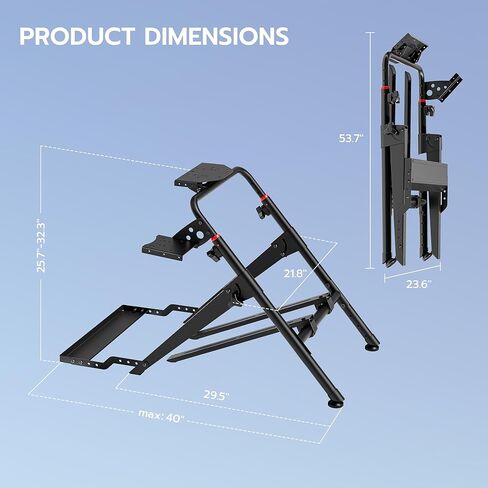حامل عجلة سباق ARES WING قابل للطي مع فتحة تثبيت الكرسي، وقمرة قيادة محاكاة سباق GT متوافقة مع Fanatec وThrustmaster وLogitech وMoza وألعاب السباق على PS5 وPS4 وXbox والكمبيوتر الشخصي in Saudi Arabia