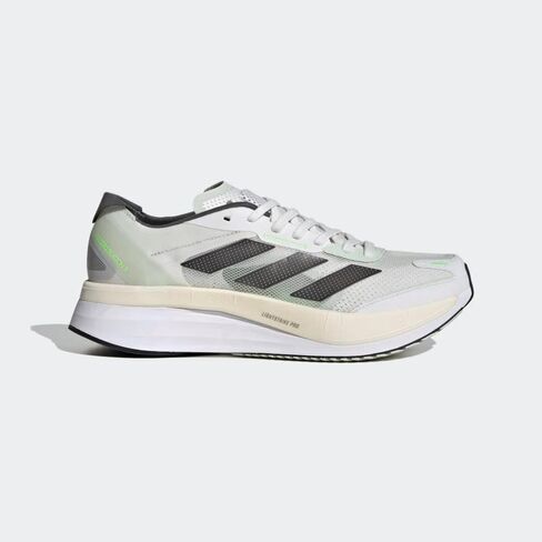 adidas Adizero Boston 11 Crystal White/Night Metallic/Linen Green 10 D (M) in Saudi Arabia
