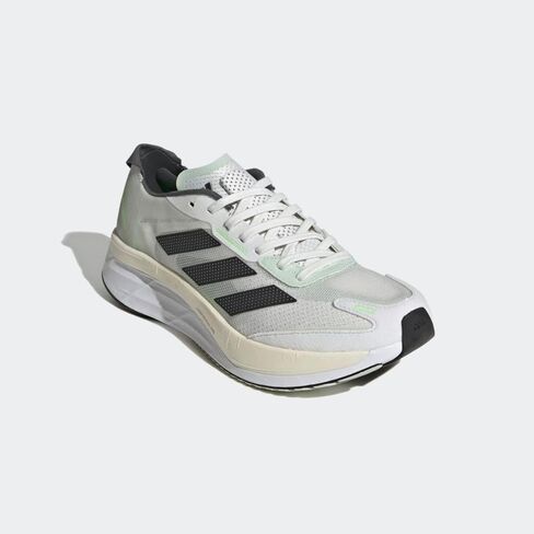 adidas Adizero Boston 11 Crystal White/Night Metallic/Linen Green 10 D (M) in Saudi Arabia