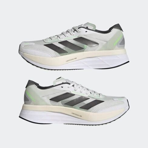 adidas Adizero Boston 11 Crystal White/Night Metallic/Linen Green 10 D (M) in Saudi Arabia