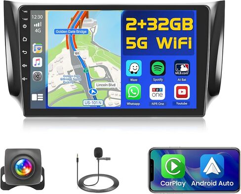 4+64GB Android 15 Car Stereo for Nissan Sentra 2013-2017 Wireless Carplay Android Auto, 10.1 Inch Incell Touch Screen Car Stereo with GPS, Backup Camera, Bluetooth, FM/RDS, EQ, WiFi, SWC in Kuwait