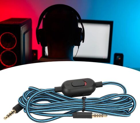 Zerone Gaming Headset Cable Woven Earphone Cord with Volume Control and Mute for G Pro G Pro X G433 G233 (Blue) in Saudi Arabia