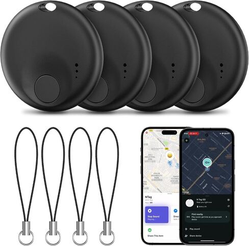 [4 Pack] Tracker Tags - 4 Pack for Android & iOS Find My Apps, Bluetooth Tracker Compatible with Both Google's Find Hub & Apple Find My App, Item Finder for Keys, Wallet, Luggage, Bicycle in Saudi Arabia