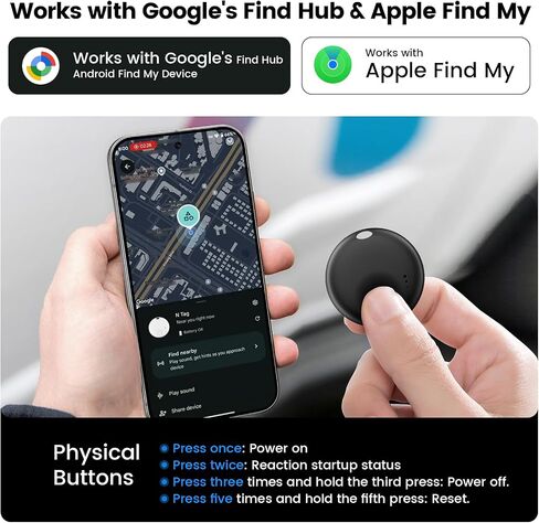 [4 Pack] Tracker Tags - 4 Pack for Android & iOS Find My Apps, Bluetooth Tracker Compatible with Both Google's Find Hub & Apple Find My App, Item Finder for Keys, Wallet, Luggage, Bicycle in Saudi Arabia