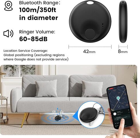[4 Pack] Tracker Tags - 4 Pack for Android & iOS Find My Apps, Bluetooth Tracker Compatible with Both Google's Find Hub & Apple Find My App, Item Finder for Keys, Wallet, Luggage, Bicycle in Saudi Arabia