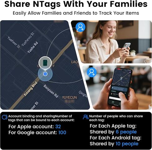 [4 Pack] Tracker Tags - 4 Pack for Android & iOS Find My Apps, Bluetooth Tracker Compatible with Both Google's Find Hub & Apple Find My App, Item Finder for Keys, Wallet, Luggage, Bicycle in Saudi Arabia