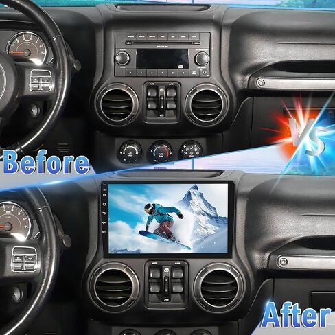 Android 14 Double Din Car Stereo ترقية راديو لسيارة Jeep Wrangler 2007-2018، 4G+64G 10 بوصة شاشة لمس لاسلكية Carplay Android Auto GPS WiFi Bluetooth RDS DSP SWC Mirrorlink Mic كاميرا احتياطية in Kuwait