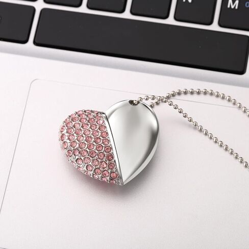 محرك فلاش USB 2.0، عصا ذاكرة USB لطيفة على شكل قلب رومانسي، محرك إبهام للصور والموسيقى وتخزين الملفات (أرجواني، 32 جيجابايت) in Kuwait