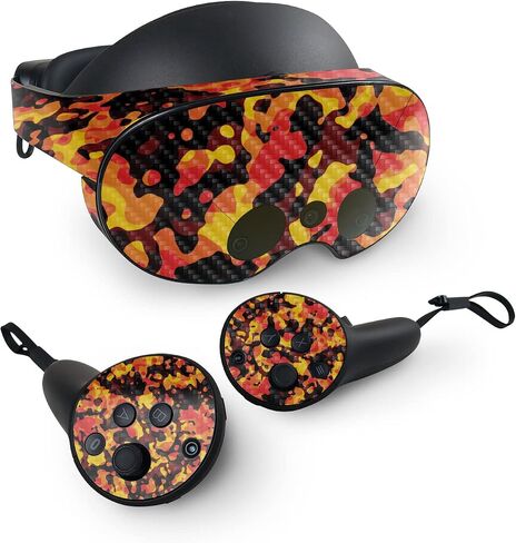 MightySkins Carbon Fiber Skin Compatible with Meta Quest Pro - Warm Modern Camo | Protective, Durable Textured Carbon Fiber Finish | Easy to Apply, Remove, and Change Styles | Made in The USA in Saudi Arabia