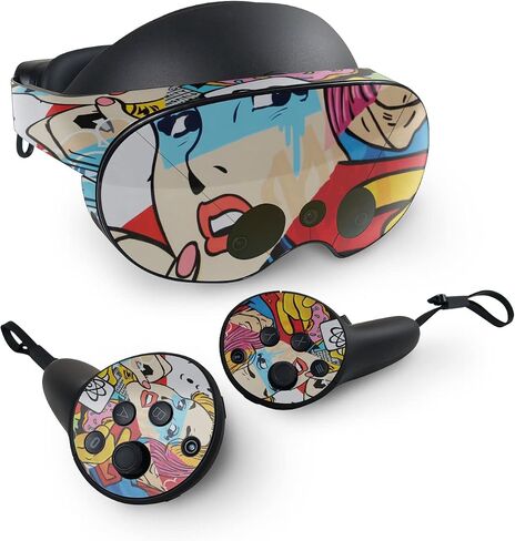 MightySkins Skin Compatible with Meta Quest Pro - Cartoon Mania | Protective, Durable, and Unique Vinyl Decal wrap Cover | Easy to Apply, Remove, and Change Styles | Made in The USA in Saudi Arabia