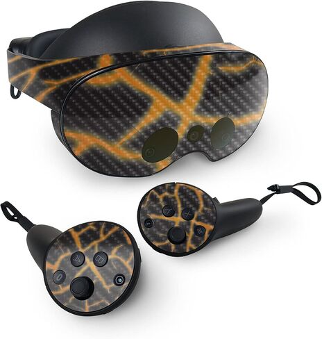 MightySkins Carbon Fiber Skin Compatible with Meta Quest Pro - Lava Rock | Protective, Durable Textured Carbon Fiber Finish | Easy to Apply, Remove, and Change Styles | Made in The USA in Saudi Arabia