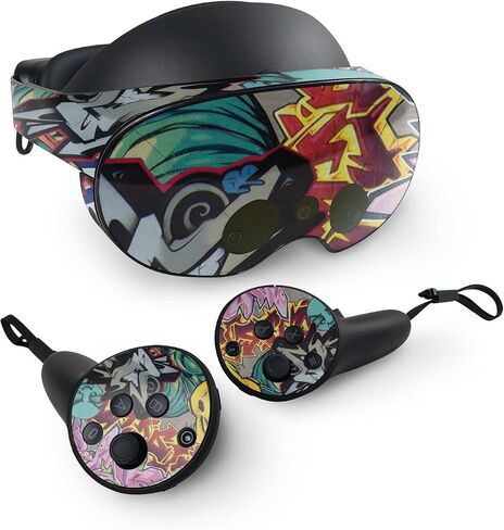 مظهر MightySkins متوافق مع Meta Quest Pro - Graffiti Wild Styles | غطاء ملتف واقٍ ومتين وفريد ​​من نوعه من الفينيل | سهل التطبيق والإزالة وتغيير الأنماط | صنع في الولايات المتحدة الأمريكية in Saudi Arabia