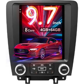 （4GB+64GB） Car Stereo Radio Upgrade for Ford Mustang 2010 2011 2012 2013 2014, 9.7" QLED Touch Screen and 1080P Backup Camera, Android 13 Head Unit with CarPlay/Android Auto in Kuwait