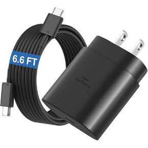 Galaxy S25 FE /S25 /S24 /A26 5G Charger Block [25W] Super Fast Charger Block USB Type C Fast Charging Cord [6.6FT] High Speed Adapter USB C Android Phone Charger Block for Samsung Galaxy S25 FE /S25 in Kuwait